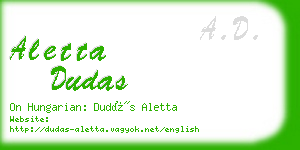 aletta dudas business card